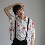 花柄ロングシャツチュニック